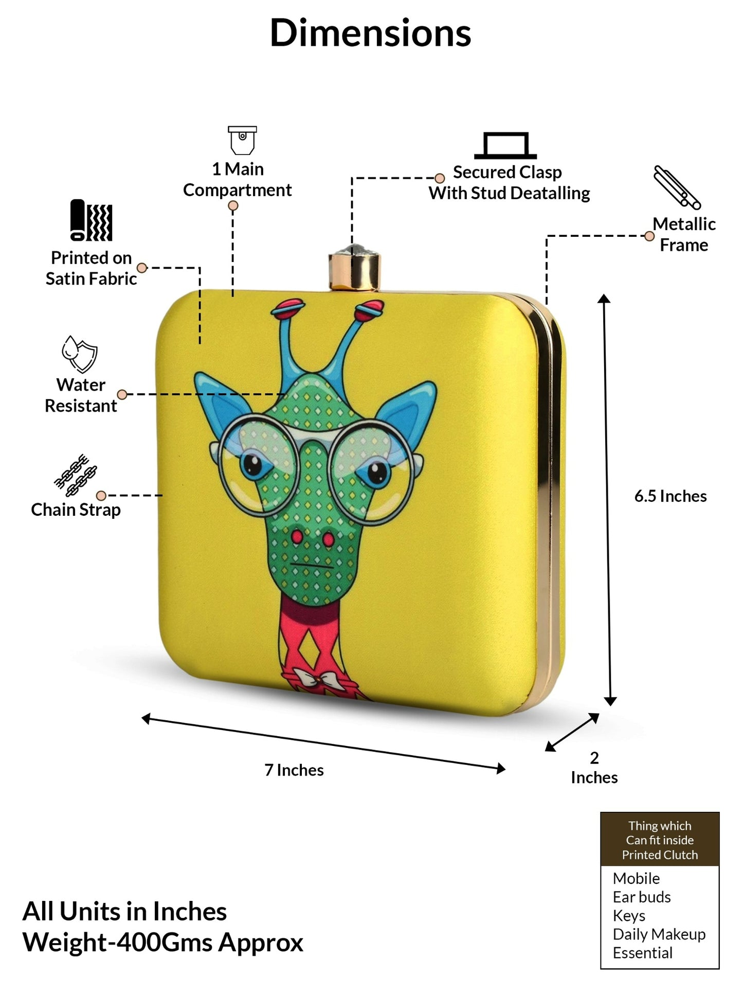 Hello Yellow – Funky Giraffe Pop Art Clutch for the Quirky You