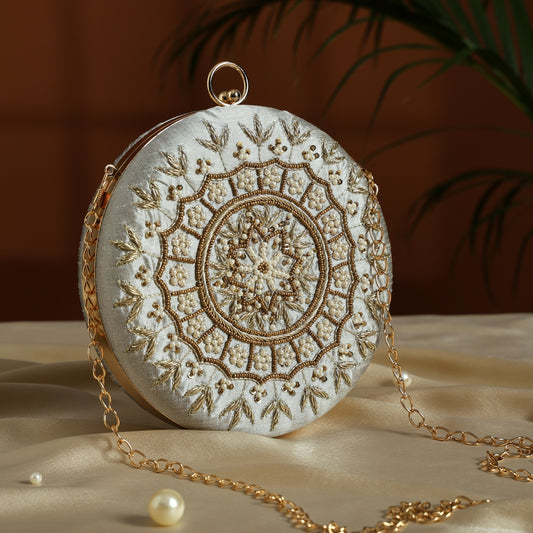 Bridal Embroidered Clutch for Women | Ethnic Wedding Purse for Saree, Lehenga & Gown