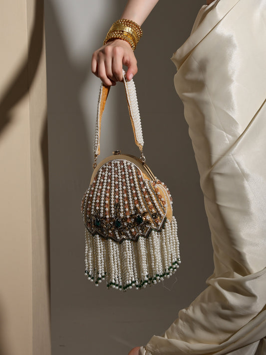 MYBWO Nazara - Designer Potli Bag Collection | Wedding & Festive Clutch | Zari, Sequins & Pearl Embellished