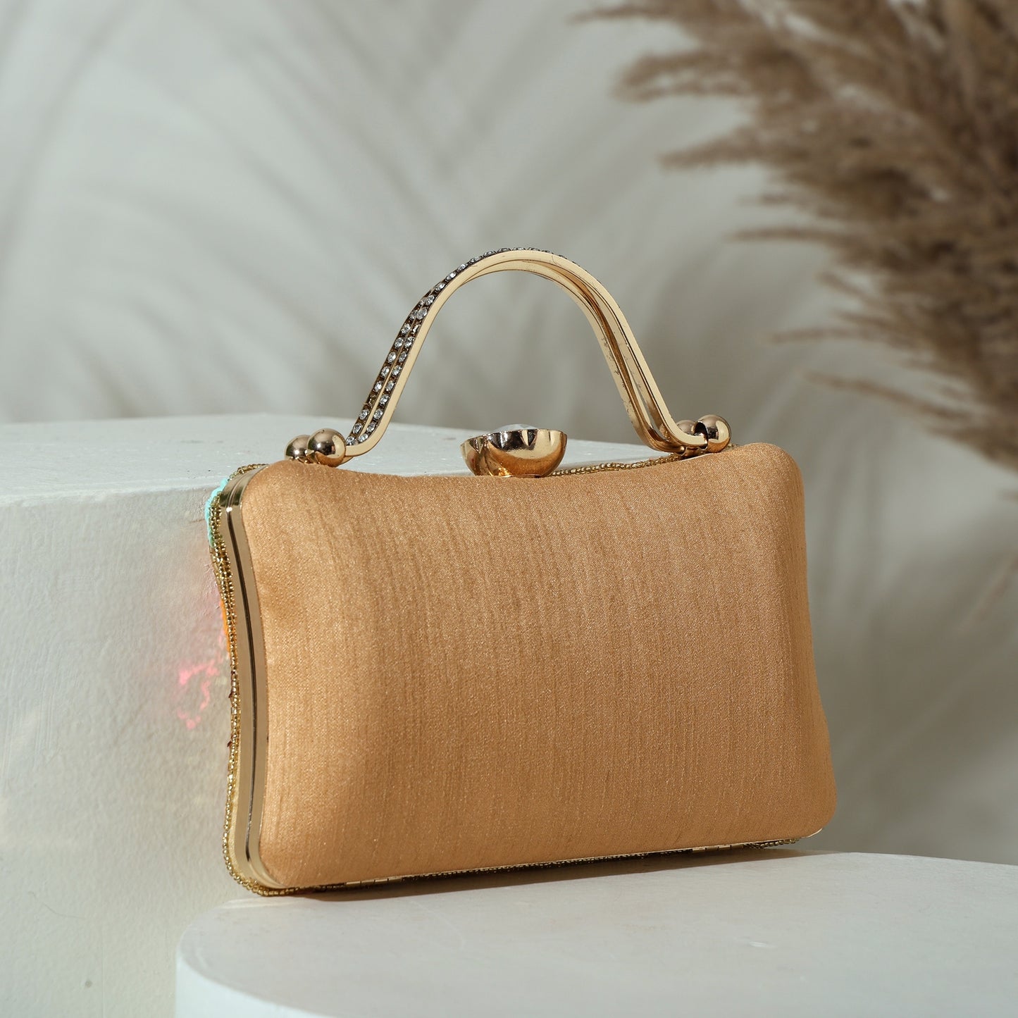 Glimmer Stripe Women's Sparkle Framed Clutch | Ladies Purse Handbag