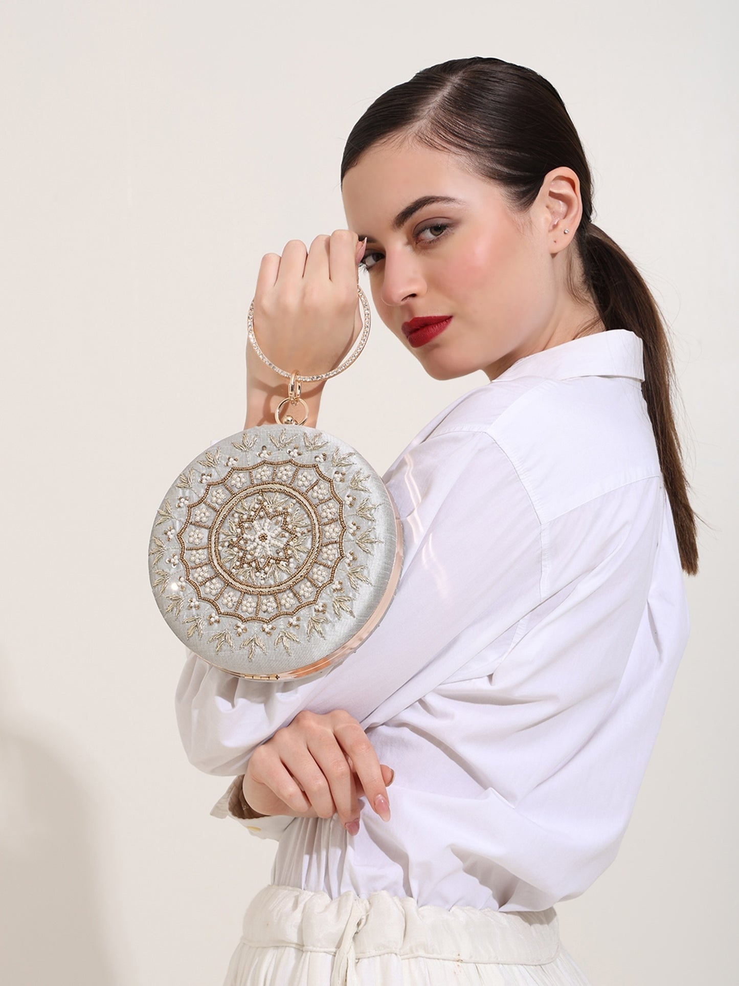 Bridal Embroidered Clutch for Women | Ethnic Wedding Purse for Saree, Lehenga & Gown