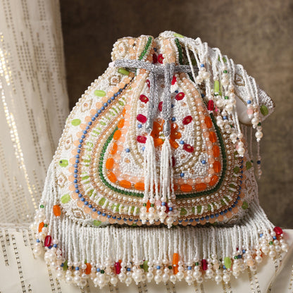 Gulbahar Handcrafted Embellished Potli Bag with Intricate Bead & Sequin Detailing