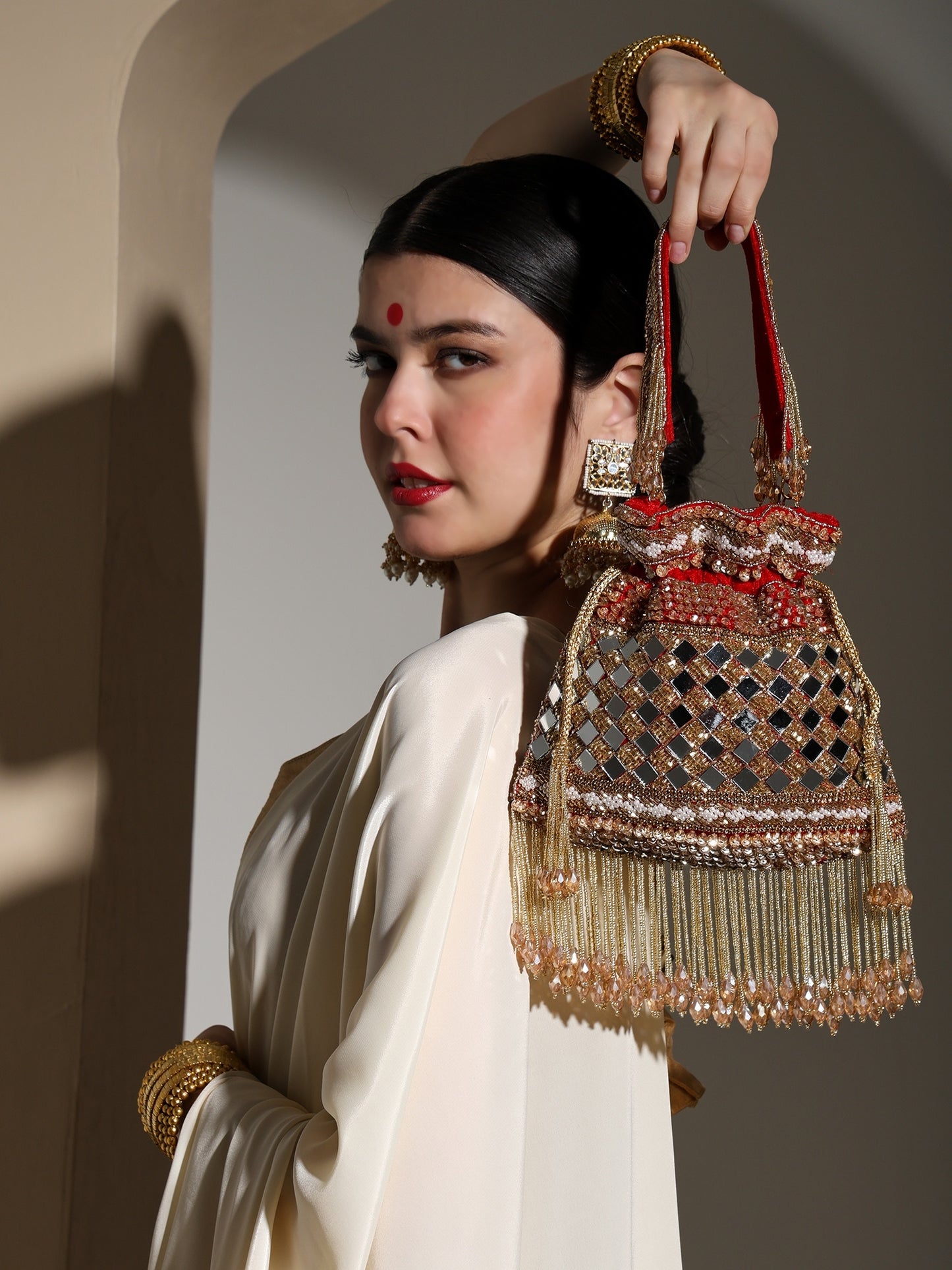 Zarina – Royal Zari & Resham Potli Bag for Women | Wedding, Festive & Party Clutch