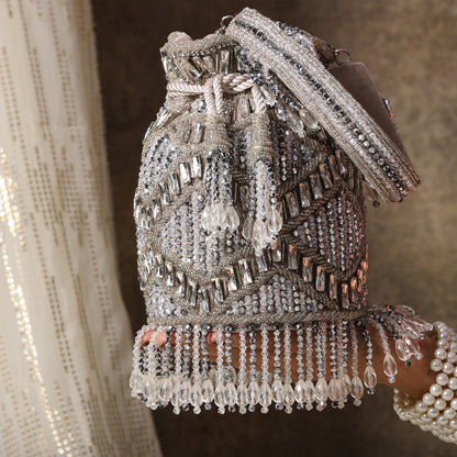 Lustre Luxe Handcrafted Embellished Potli Bag with Intricate Beadwork