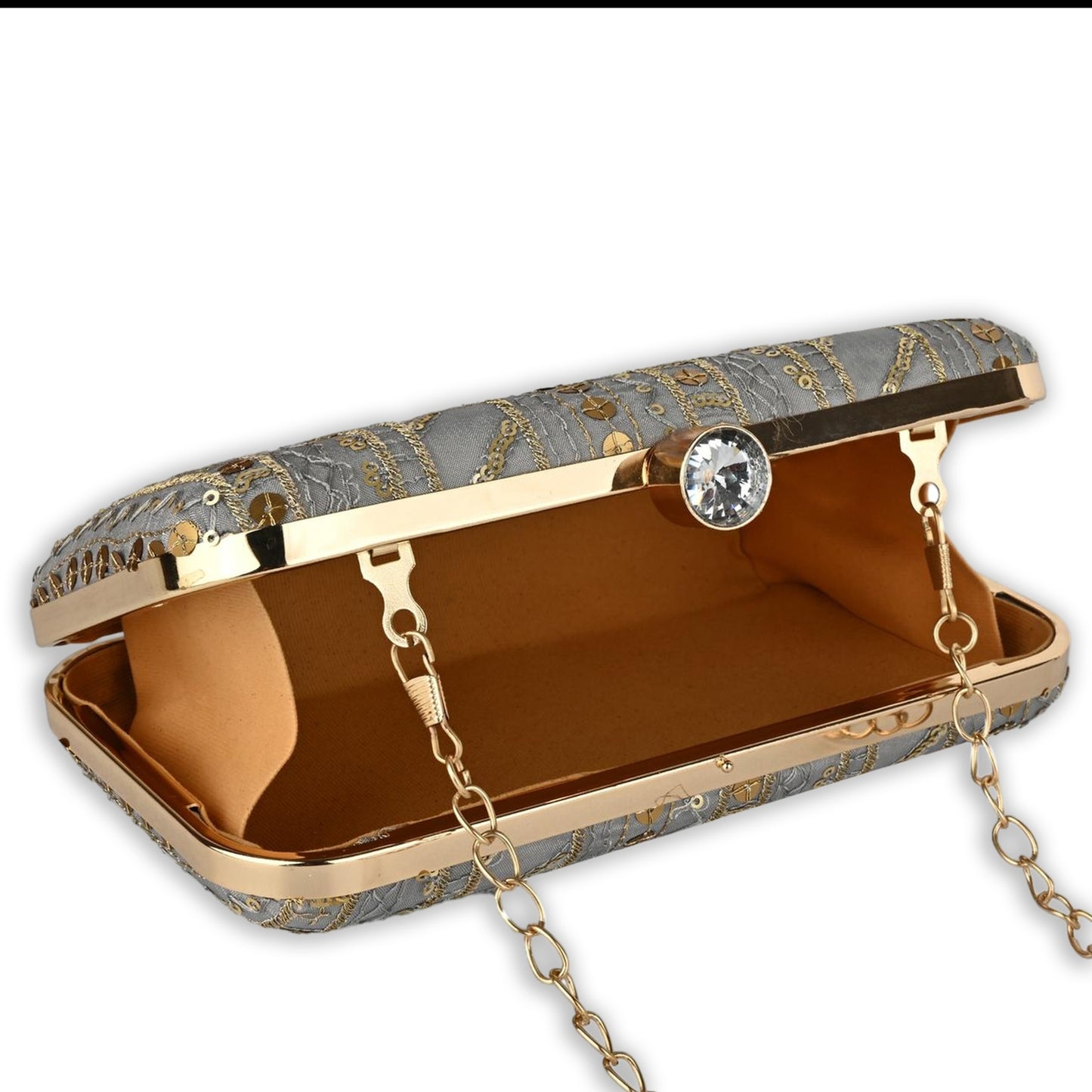 Sitara Clutch Elegant Embellished Evening Clutch with Detachable Chain