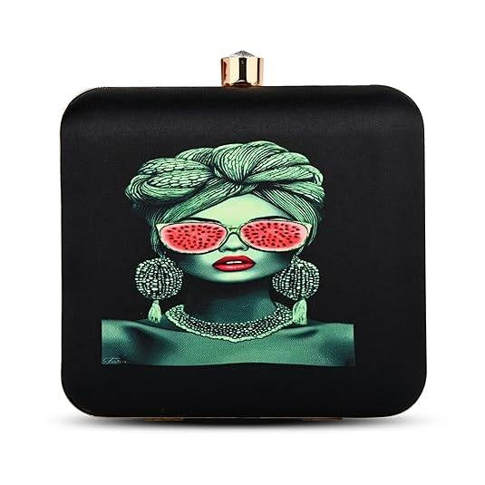 Tropical Diva Women's Designer Clutch Bag – Quirky Printed Box Purse with Detachable Sling | Trendy Party Handbag for Girls & Women