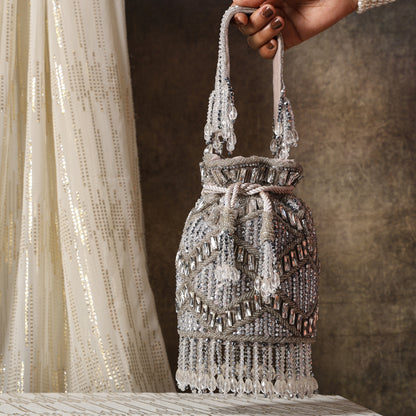 Lustre Luxe Handcrafted Embellished Potli Bag with Intricate Beadwork