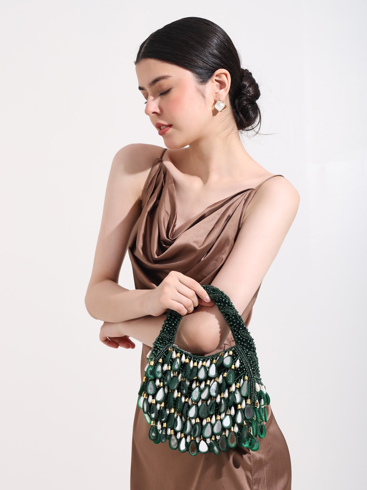 Chandni Luxury Beaded Flap Bag with Decorative Teardrops