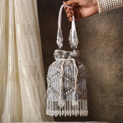 Lustre Luxe Handcrafted Embellished Potli Bag with Intricate Beadwork