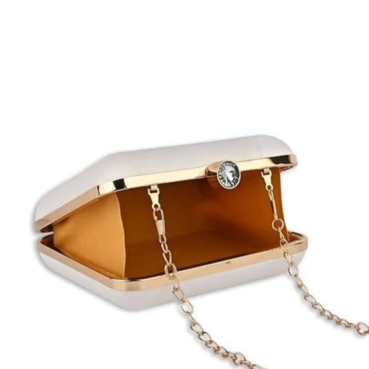 Squad Goals Women's Designer Clutch Bag – Quirky Printed Box Purse with Detachable Sling | Trendy Party Handbag for Girls & Women