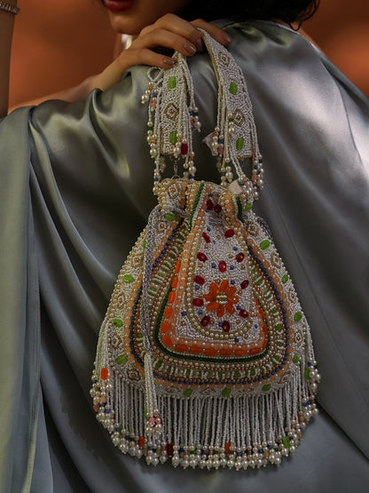 Gulbahar Handcrafted Embellished Potli Bag with Intricate Bead & Sequin Detailing