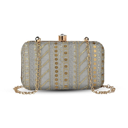 Sitara Clutch Elegant Embellished Evening Clutch with Detachable Chain