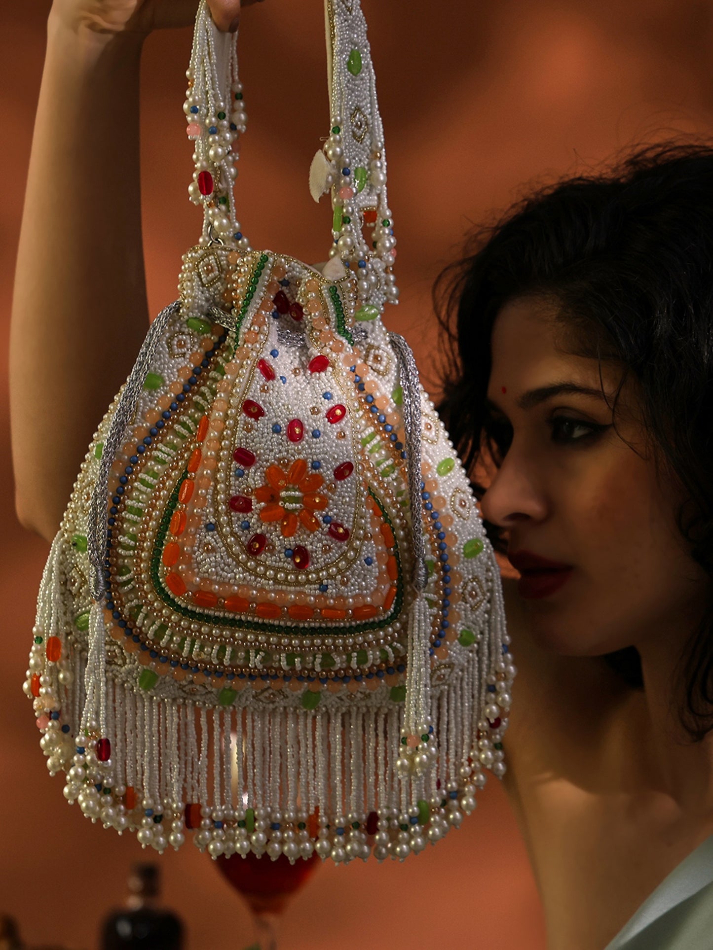 Gulbahar Handcrafted Embellished Potli Bag with Intricate Bead & Sequin Detailing