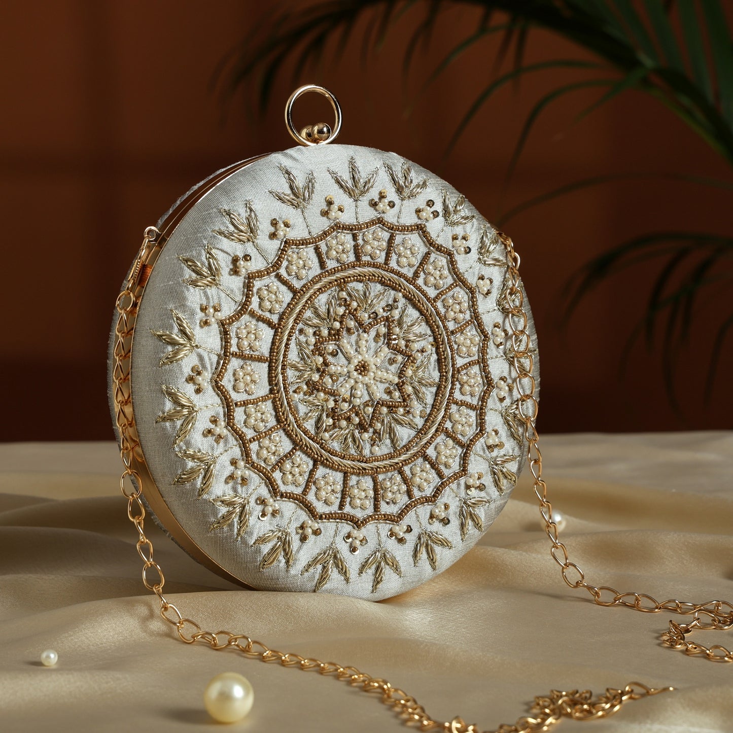 Bridal Embroidered Clutch for Women | Ethnic Wedding Purse for Saree, Lehenga & Gown