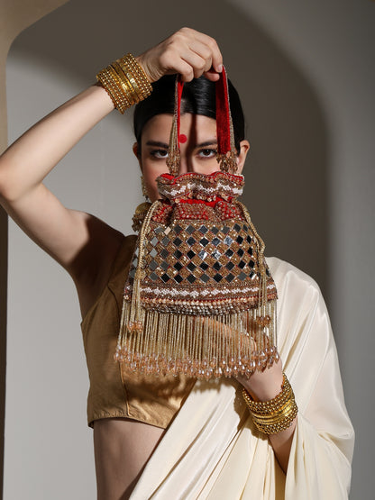Zarina – Royal Zari & Resham Potli Bag for Women | Wedding, Festive & Party Clutch