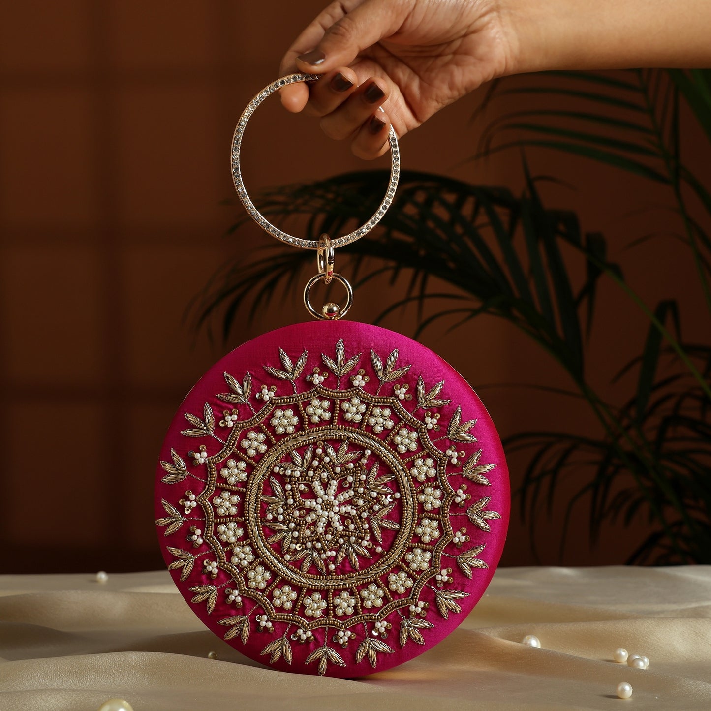 Bridal Embroidered Clutch for Women | Ethnic Wedding Purse for Saree, Lehenga & Gown