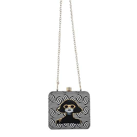 Bold Vibes Women's Designer Clutch Bag – Quirky Printed Box Purse with Detachable Sling | Trendy Party Handbag for Girls & Women