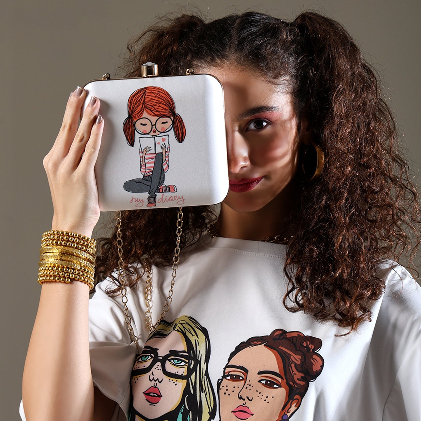 Nerd Babe – Quirky White Clutch for Cute & Sassy Vibes