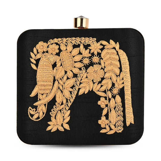 Elephant Whisper Women's Evening Clutch Ladies Party Wedding Round Purse Bag