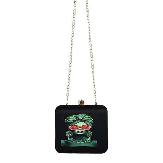 Tropical Diva Women's Designer Clutch Bag – Quirky Printed Box Purse with Detachable Sling | Trendy Party Handbag for Girls & Women