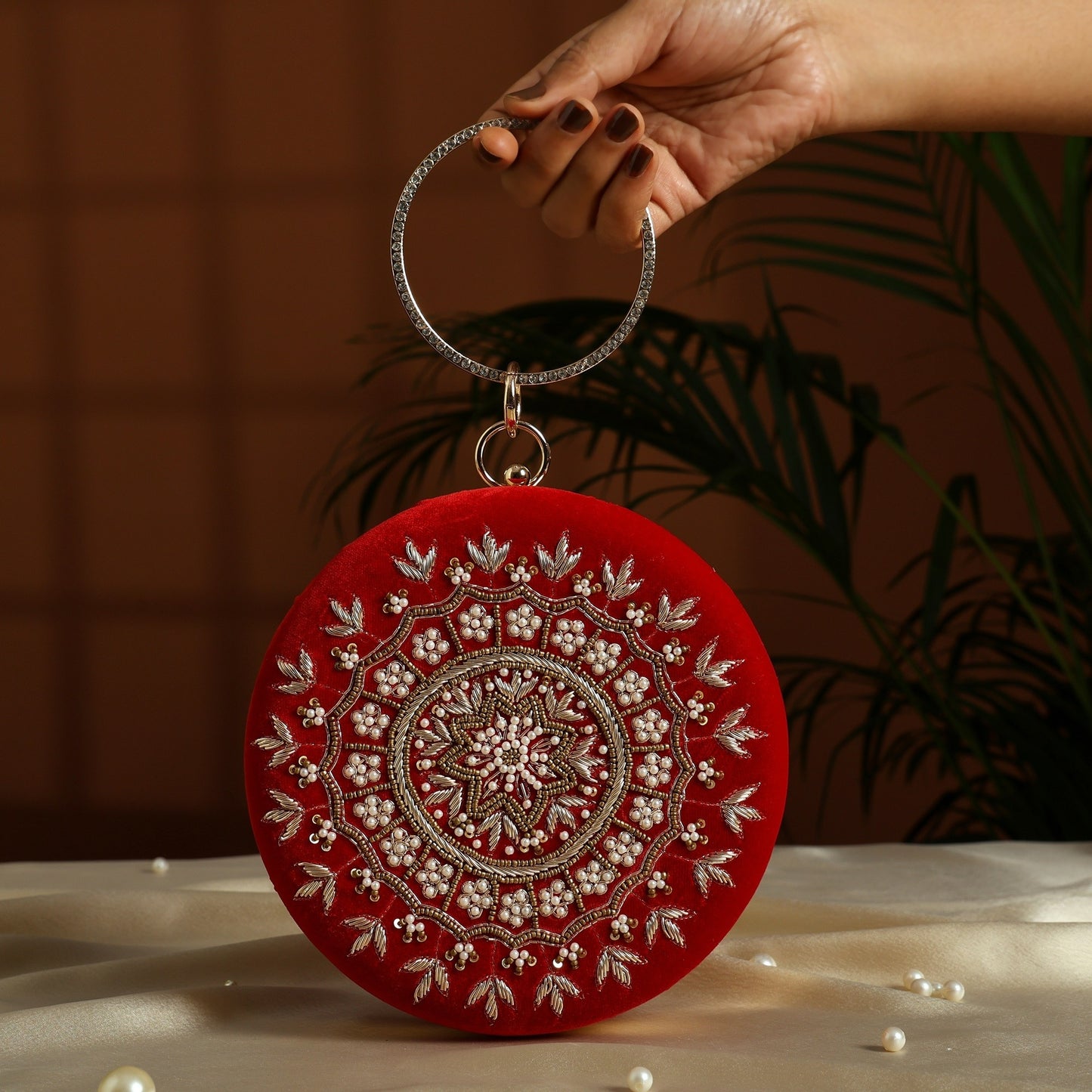 Bridal Embroidered Clutch for Women | Ethnic Wedding Purse for Saree, Lehenga & Gown