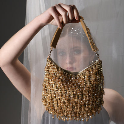 Forest Spark Sequin Zipper Clutch Bag– Handcrafted Sequin Sling