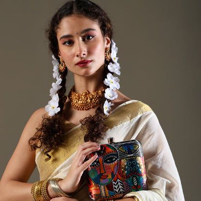 Jungle Rani – Tribal Art Clutch for Bold Boho Queens