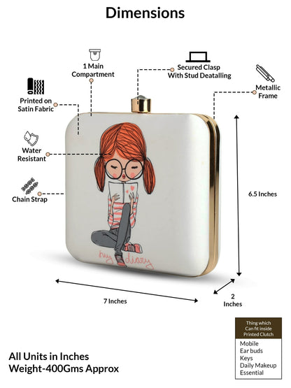 Nerd Babe – Quirky White Clutch for Cute & Sassy Vibes