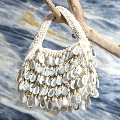 Chandni Luxury Beaded Flap Bag with Decorative Teardrops