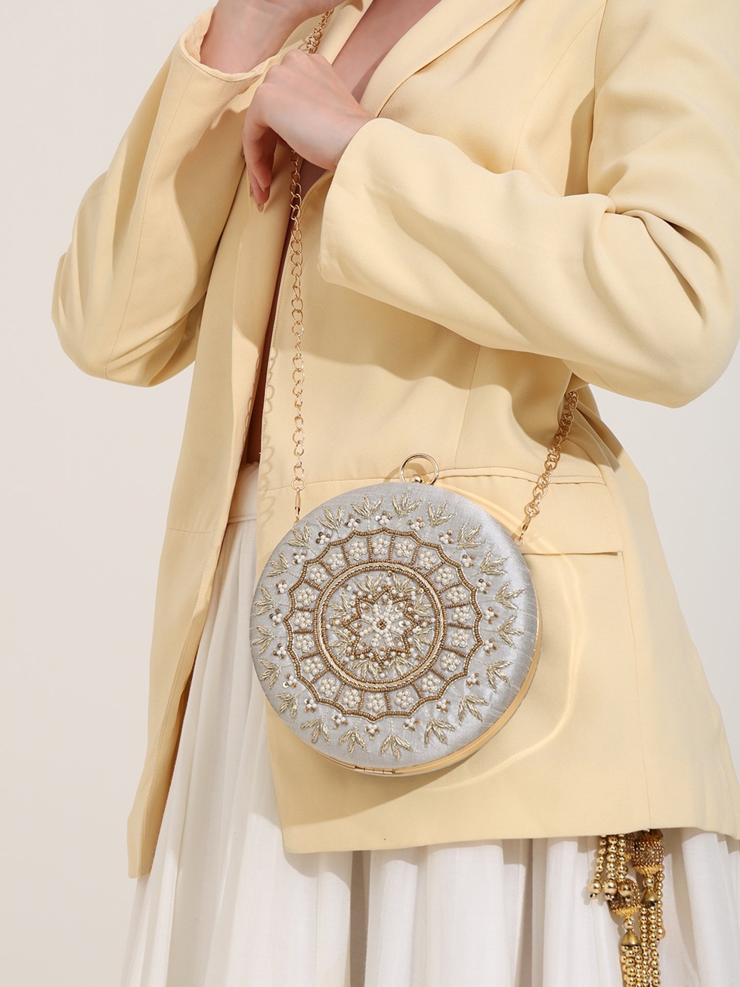 Bridal Embroidered Clutch for Women | Ethnic Wedding Purse for Saree, Lehenga & Gown