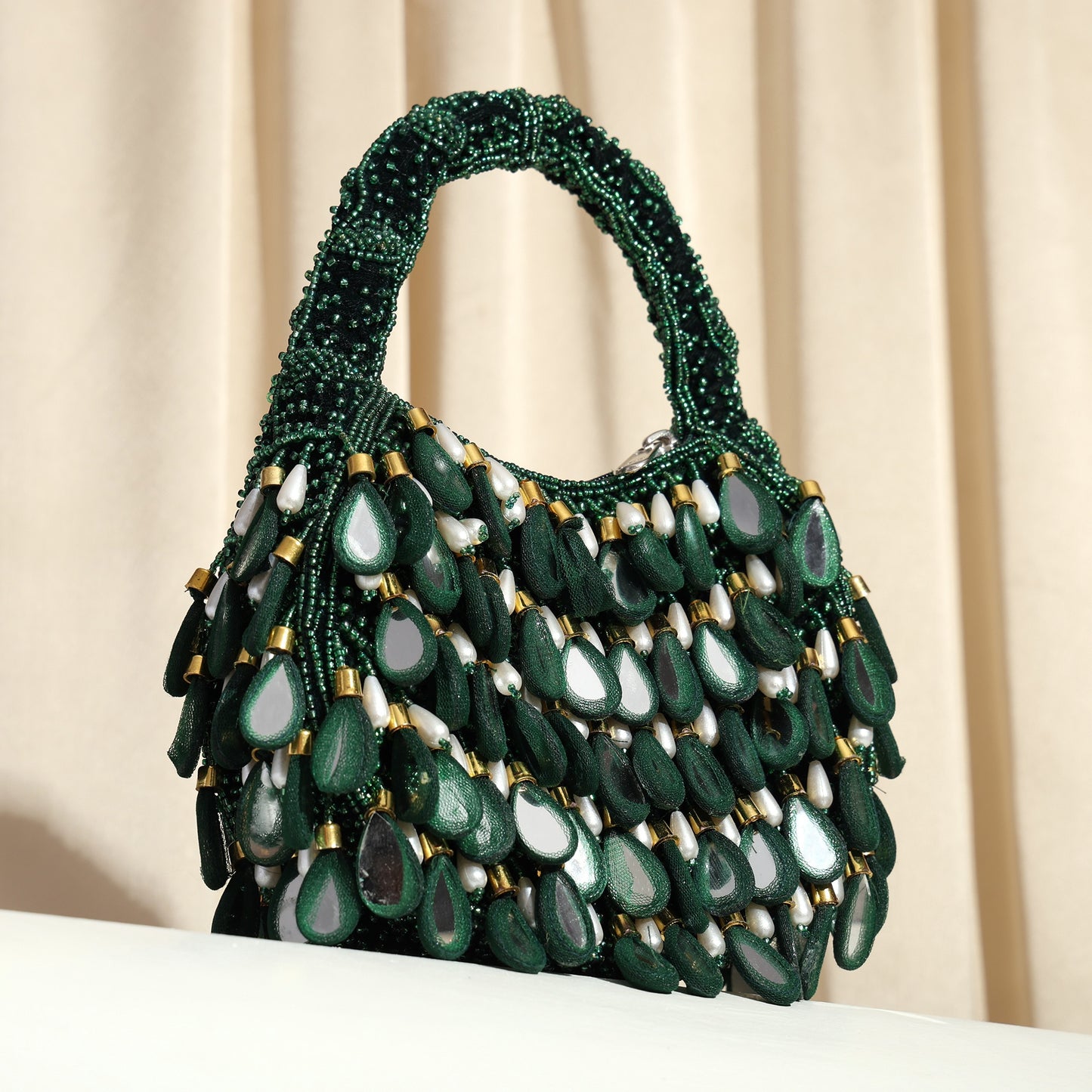 Chandni Luxury Beaded Flap Bag with Decorative Teardrops