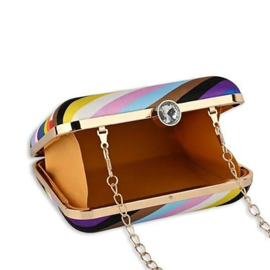 Rainbow Rebel Convertible Clutch Bag - Quirky Printed Sling Purse for Women & Girls