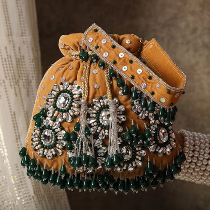 MYBWO Embroidered Potli Bag for Women | Ethnic Party Wedding Potli | Bridal & Festive Handbag