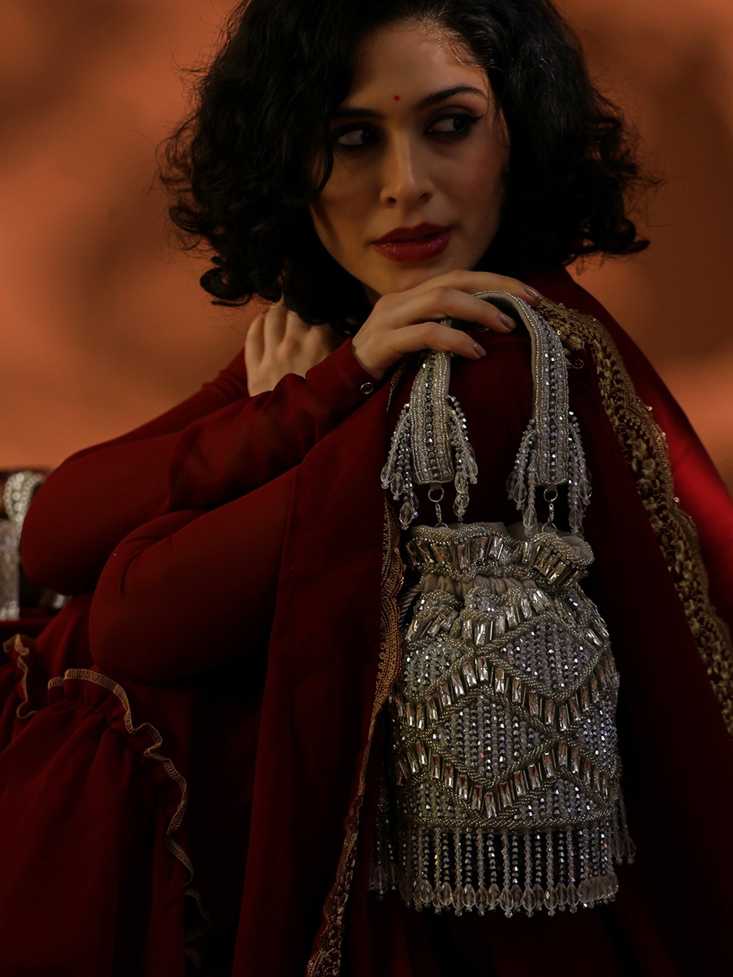 Lustre Luxe Handcrafted Embellished Potli Bag with Intricate Beadwork