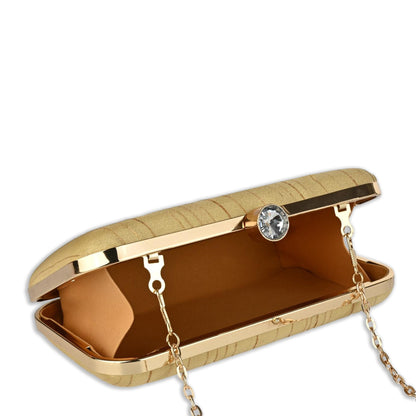 Eterna Chic Elegant Striped Box Clutch with Detachable Chain Strap
