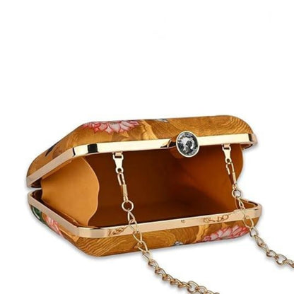 Kamdhenu Cow Clutch – Traditional Indian Art Hardcase Handbag | Gau Mata Print Ethnic Sling Bag for Women