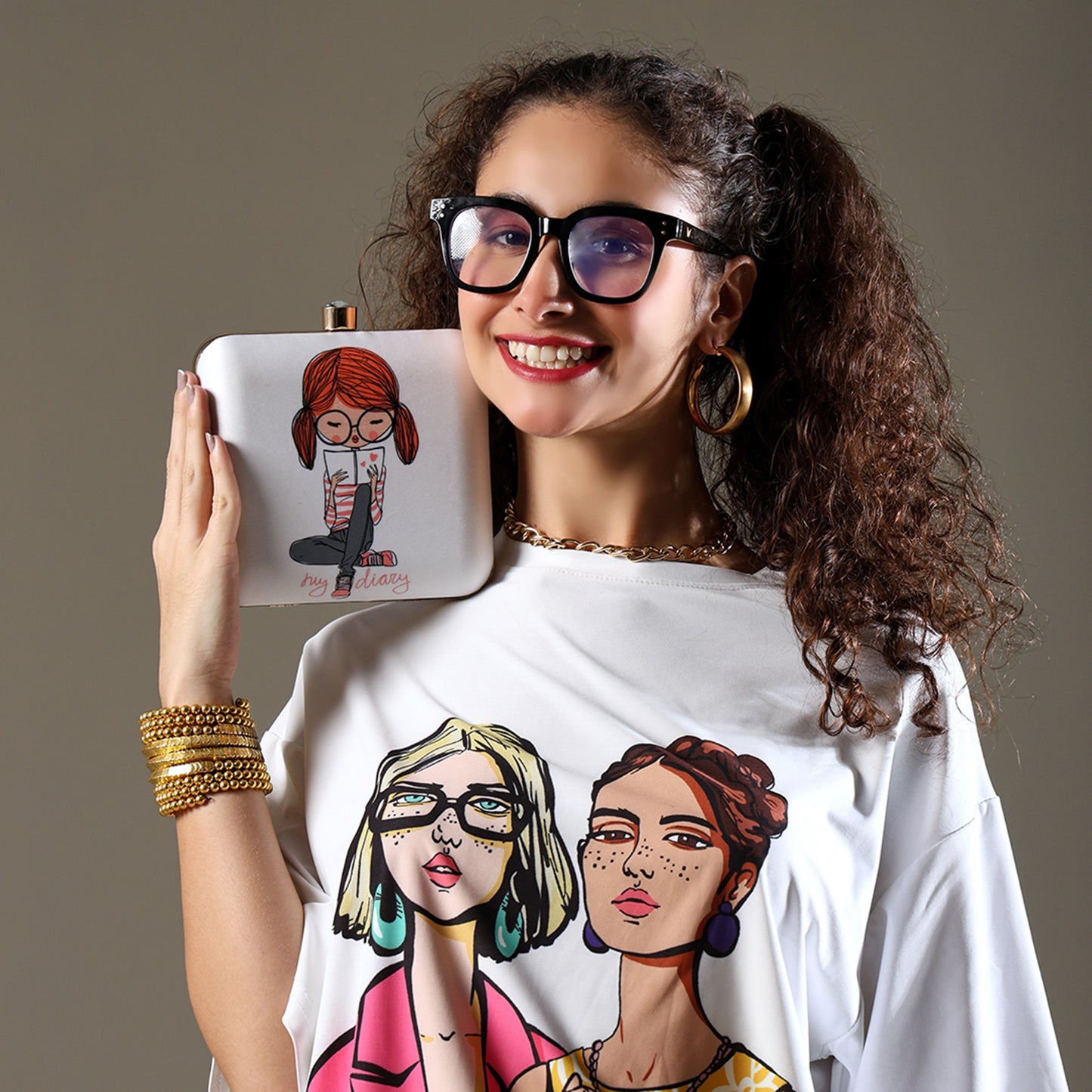 Nerd Babe – Quirky White Clutch for Cute & Sassy Vibes