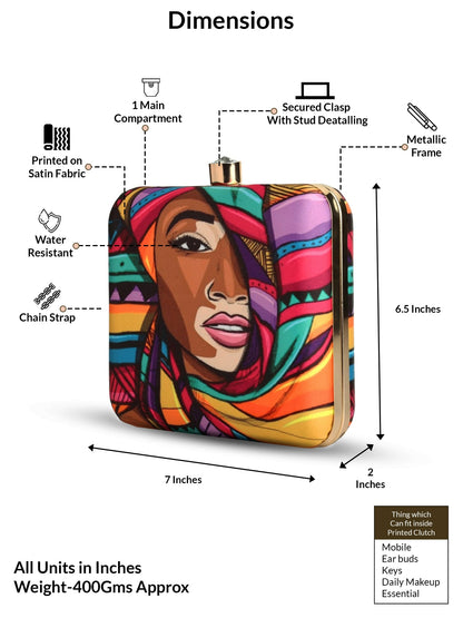 Swagwali – Bold & Colorful Pop Art Clutch for Every Diva