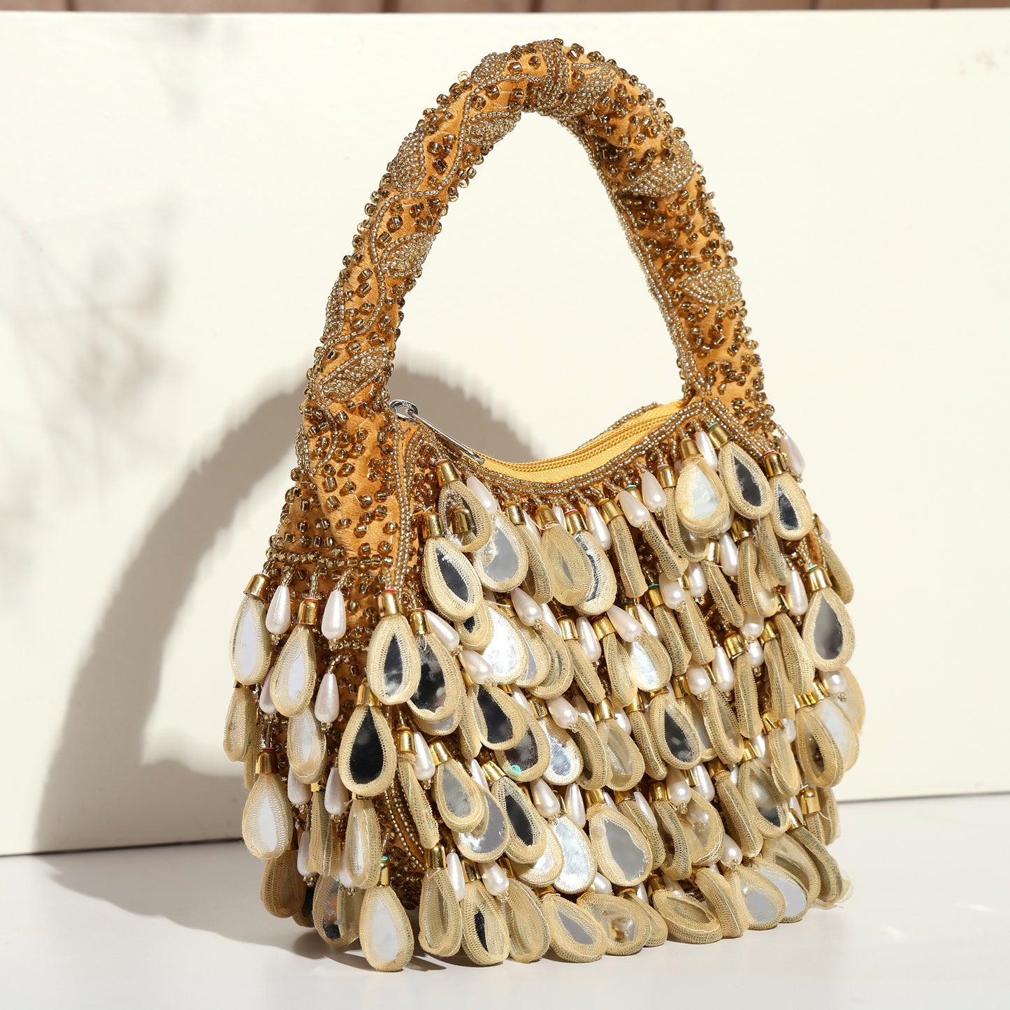 Chandni Luxury Beaded Flap Bag with Decorative Teardrops