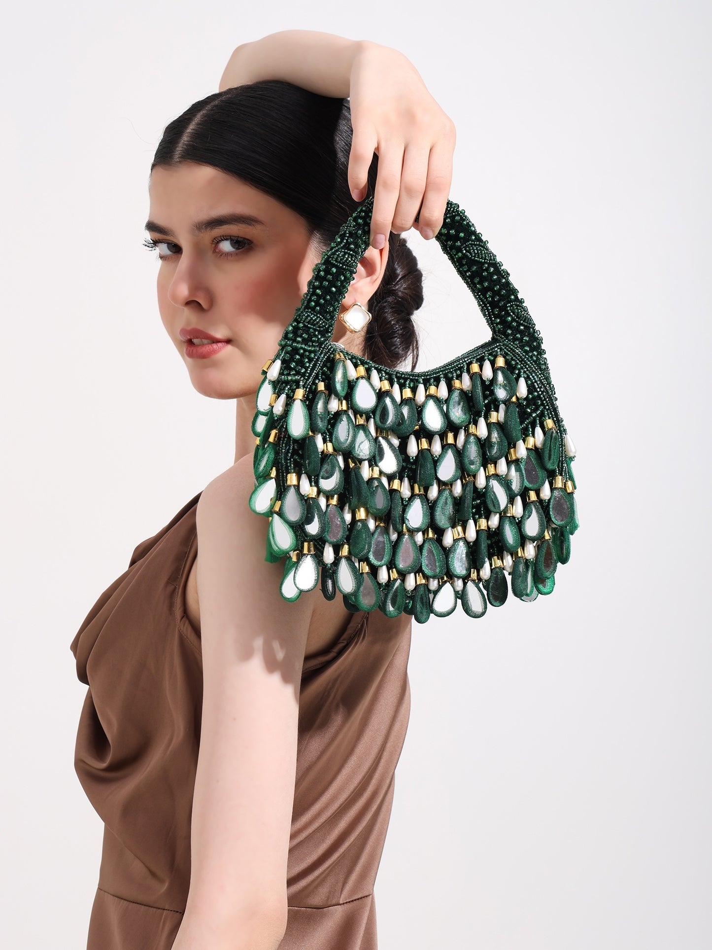 Chandni Luxury Beaded Flap Bag with Decorative Teardrops