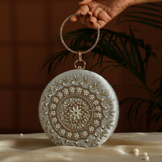 Bridal Embroidered Clutch for Women | Ethnic Wedding Purse for Saree, Lehenga & Gown
