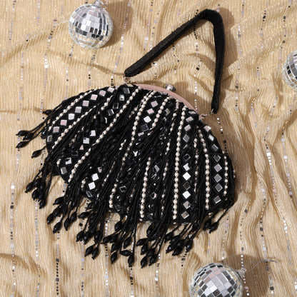 Sheesha – Handcrafted Batua Bag with Mirror Work & Beaded Tassels